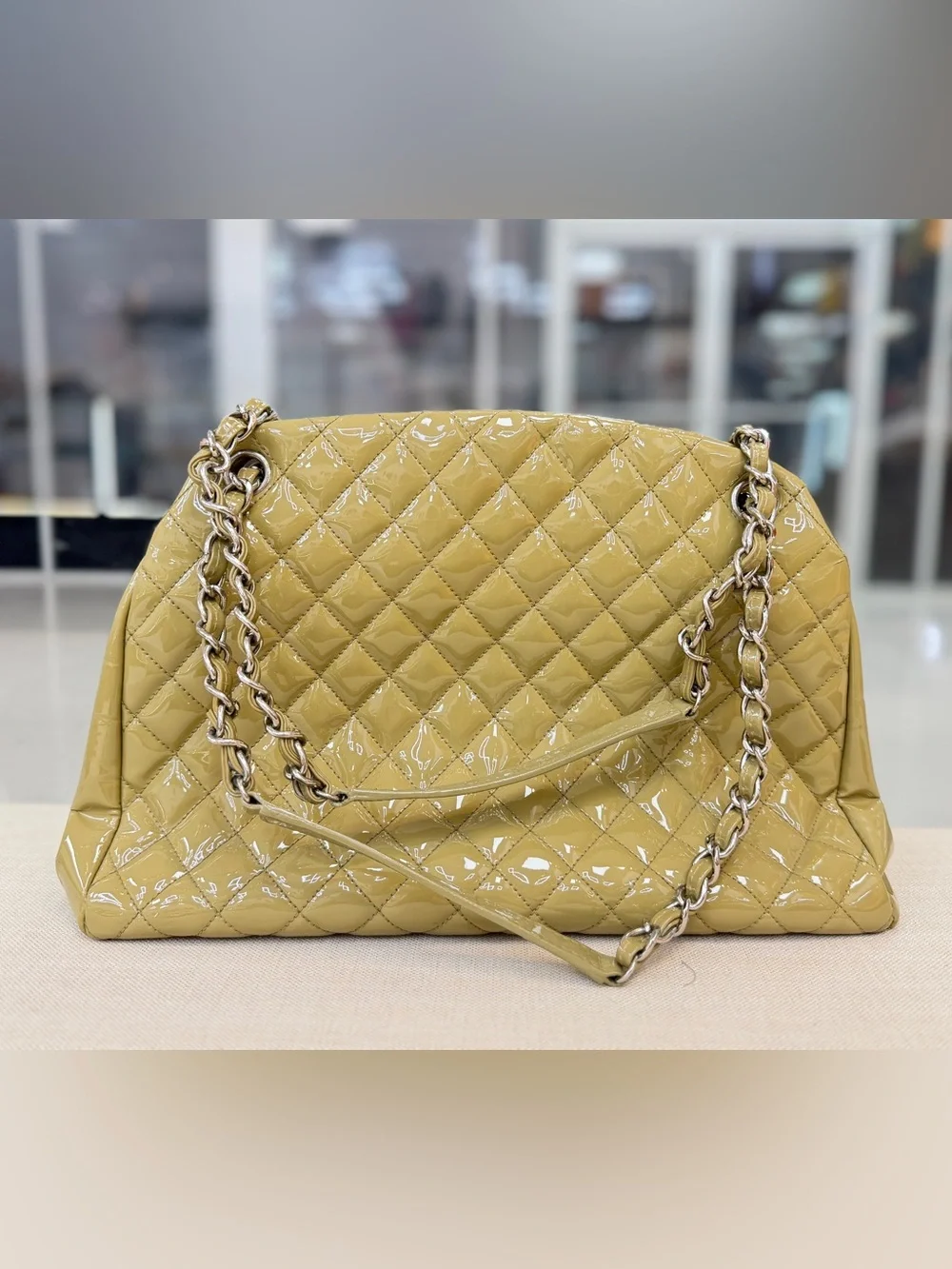 CHANEL Mademoiselle patent leather handbag